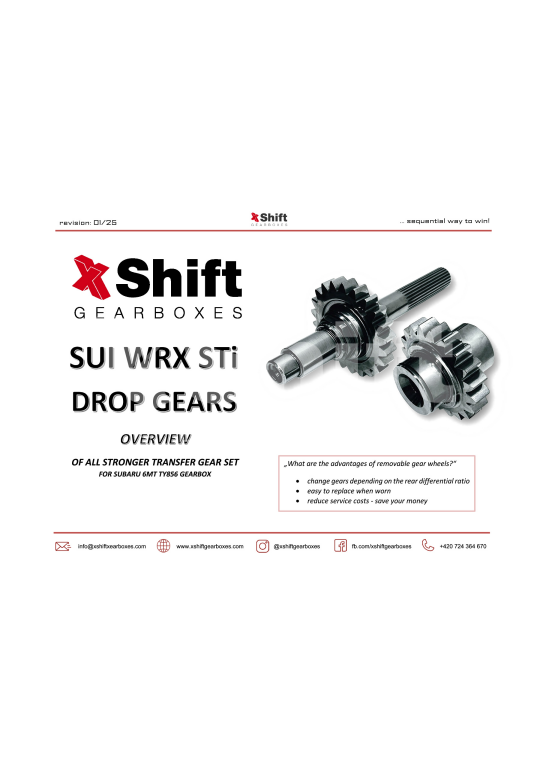 Subaru WRX STI Drop Gears
