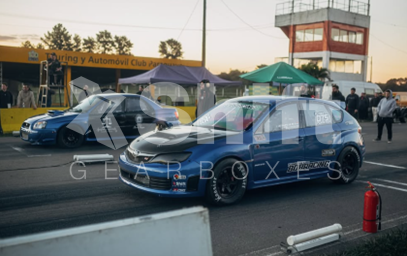 drag cars in action